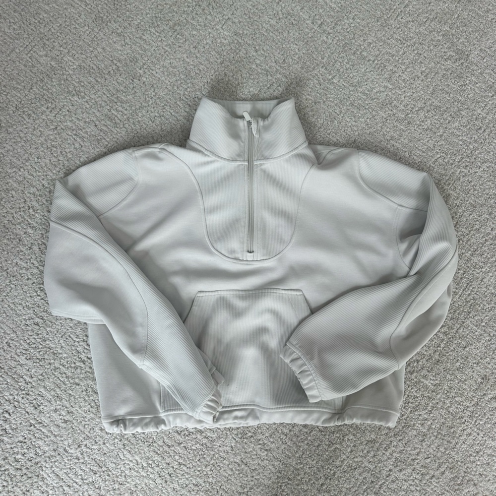 lululemon athletica Softstreme Ribbed Half-Zip Sweatshirt - Bone - Picture 4 of 5